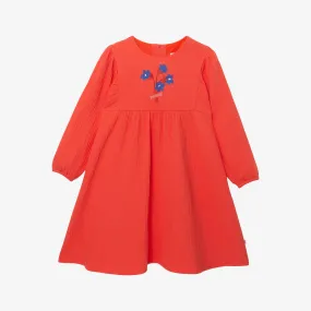 Girls' red long sleeve dress