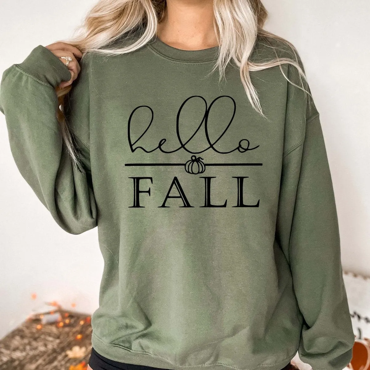 Hello Fall Wholesale Graphic Sweatshirt - Fast Shipping