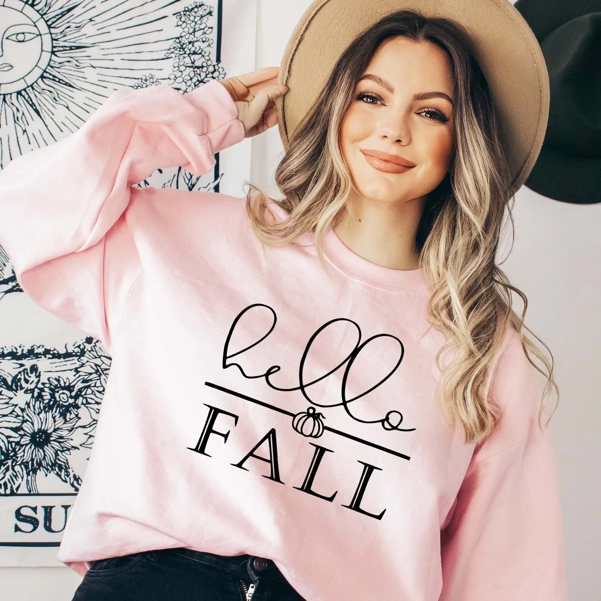 Hello Fall Wholesale Graphic Sweatshirt - Fast Shipping