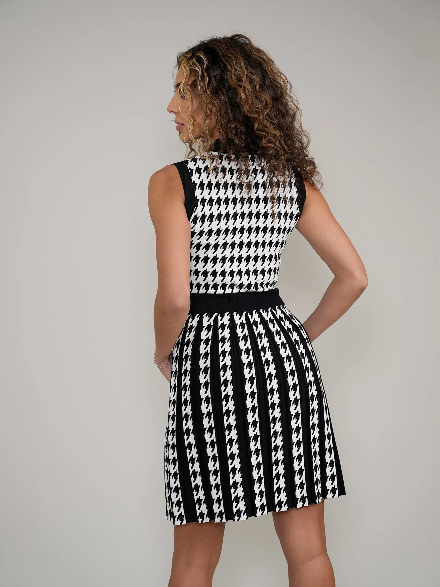 Houndstooth Knit Dress