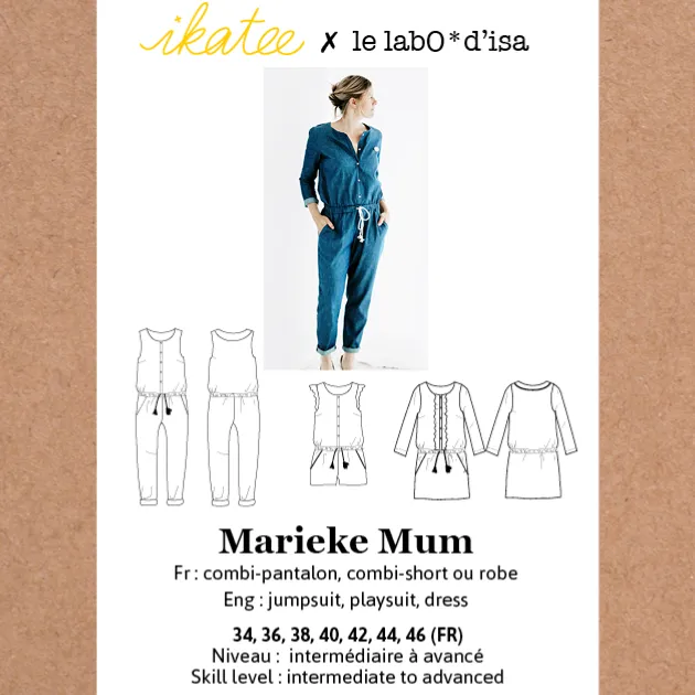 Ikatee - MARIEKE MUM Jumpsuit / Playsuit/ Dress Paper Sewing Pattern