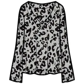 Jamie Leopard Print Sleep Shirt | Heather Grey