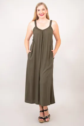 Joanna Jumpsuit, Khaki, Linen Bamboo