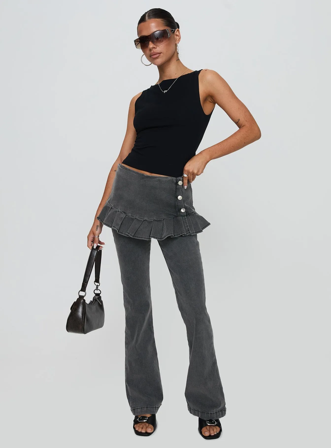 Jordynne Layered Pant Washed Black