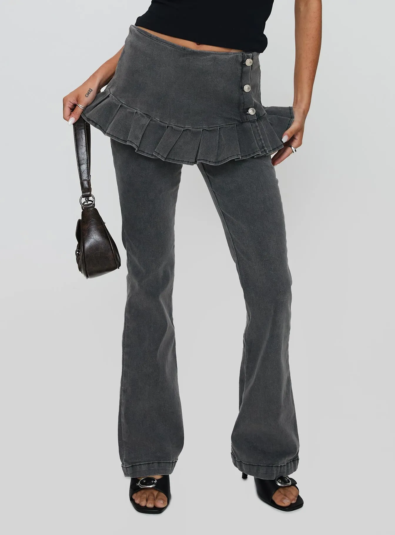 Jordynne Layered Pant Washed Black