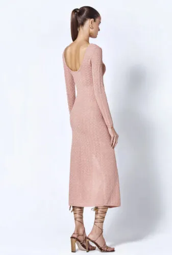 Juliane Knit Maxi Dress in Shimmer Pink