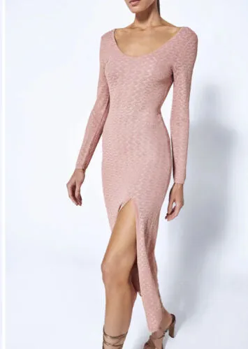 Juliane Knit Maxi Dress in Shimmer Pink