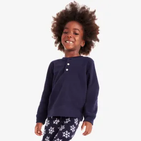 Kids fleece PJ henley