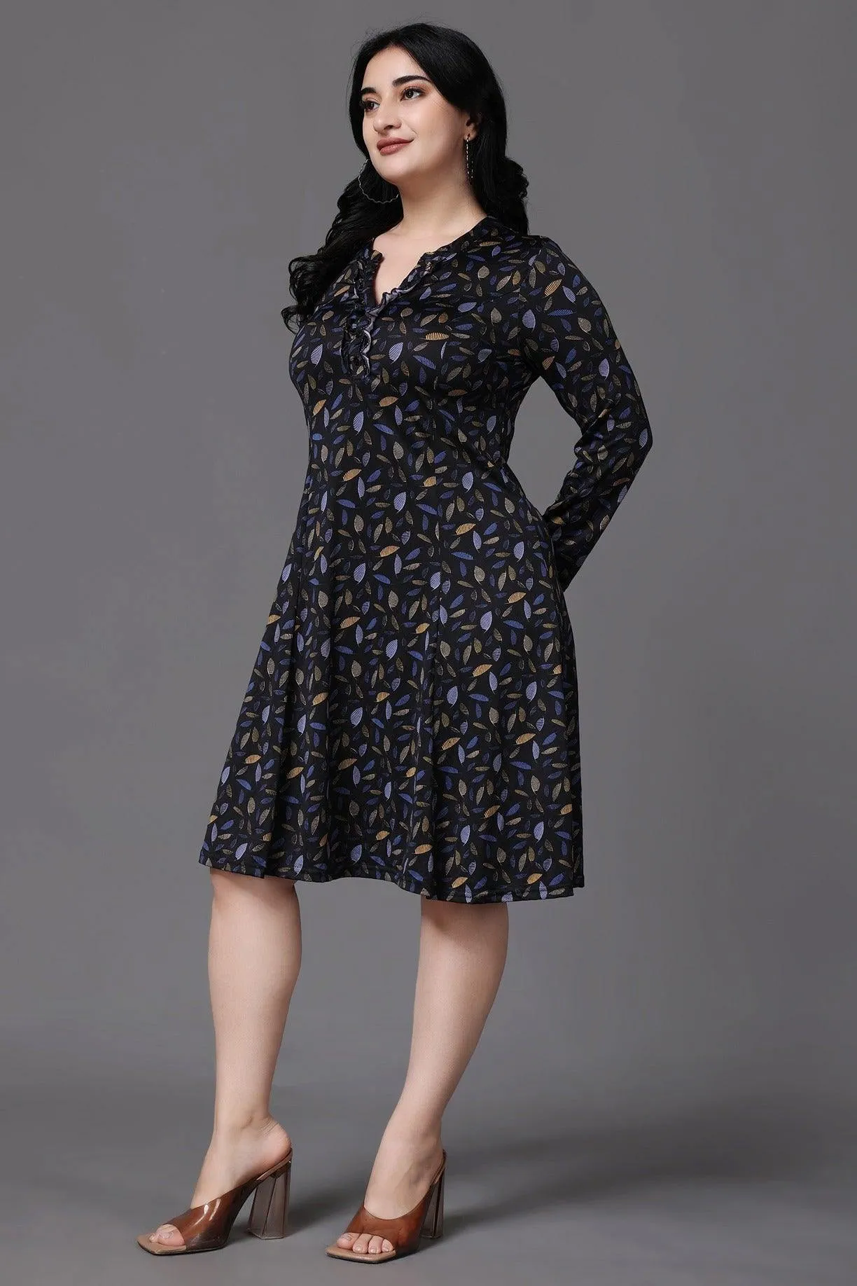 Leaves Printed Dress