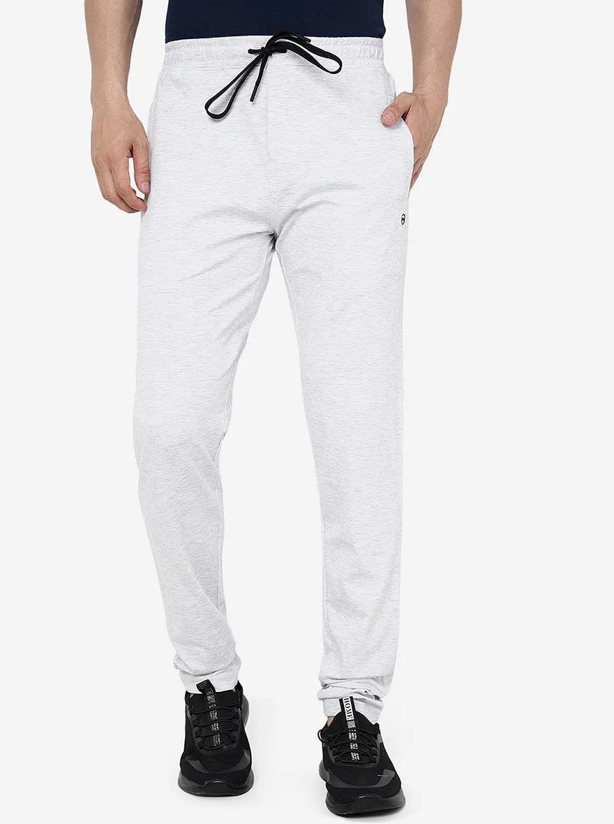 Light Grey Solid Slim Fit Track Pant | JadeBlue