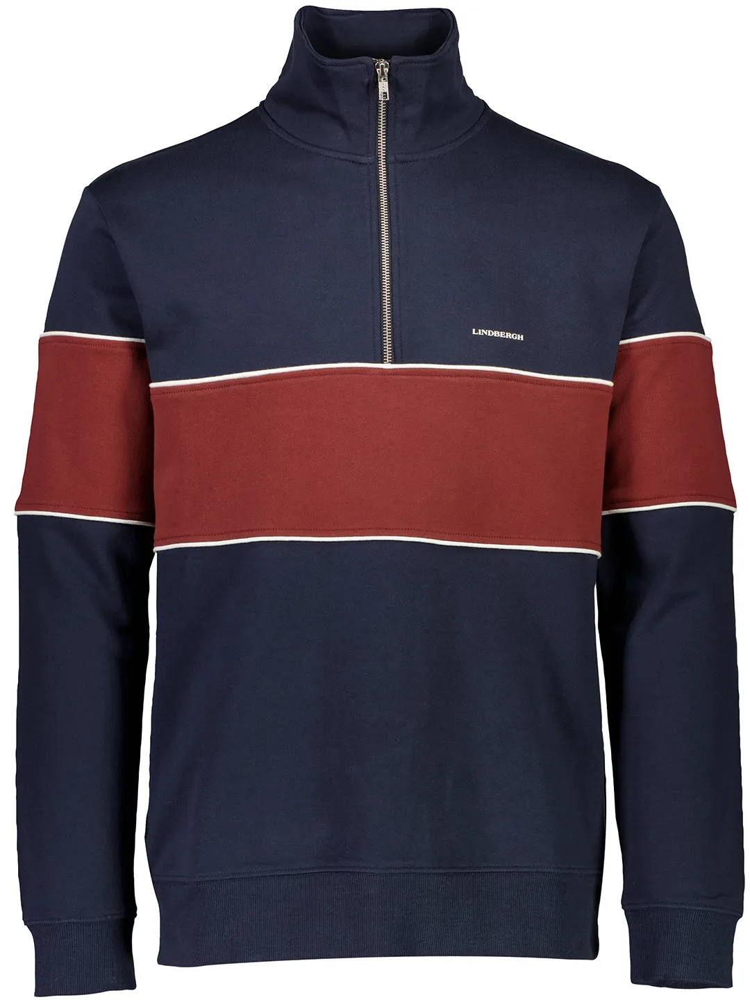 Lindbergh Men Navy Blue Solid Sweatshirt