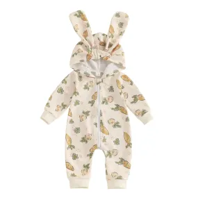 Long Sleeve Zipper Easter Baby Jumpsuit