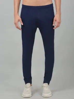 Men's Blue Soild Stretchable Track Pant