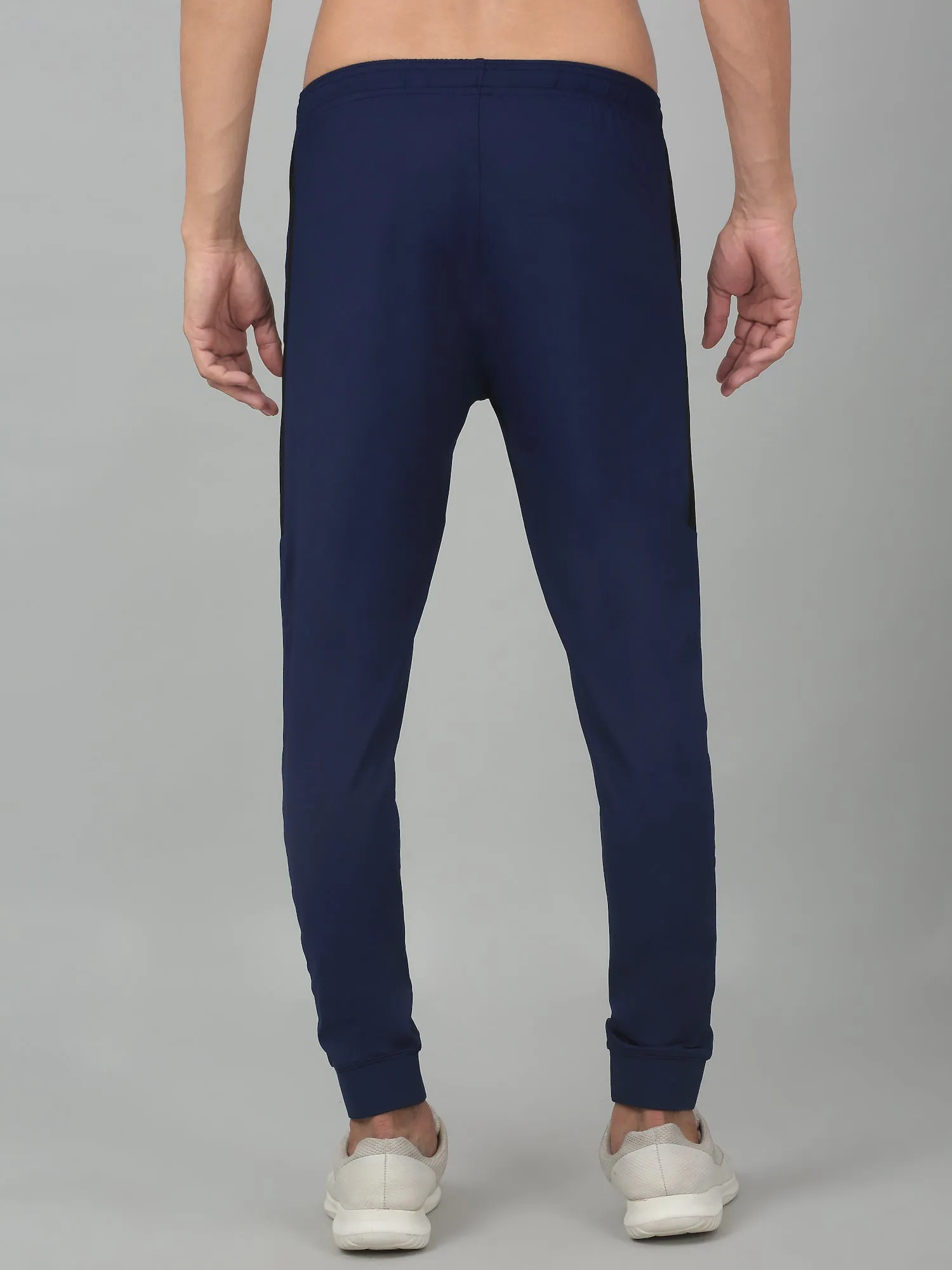 Men's Blue Soild Stretchable Track Pant