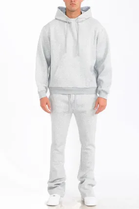 Mens Solid Fleece Flare Stacked SET