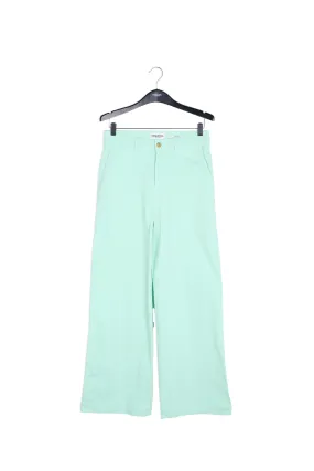 Mint green flared wide pants