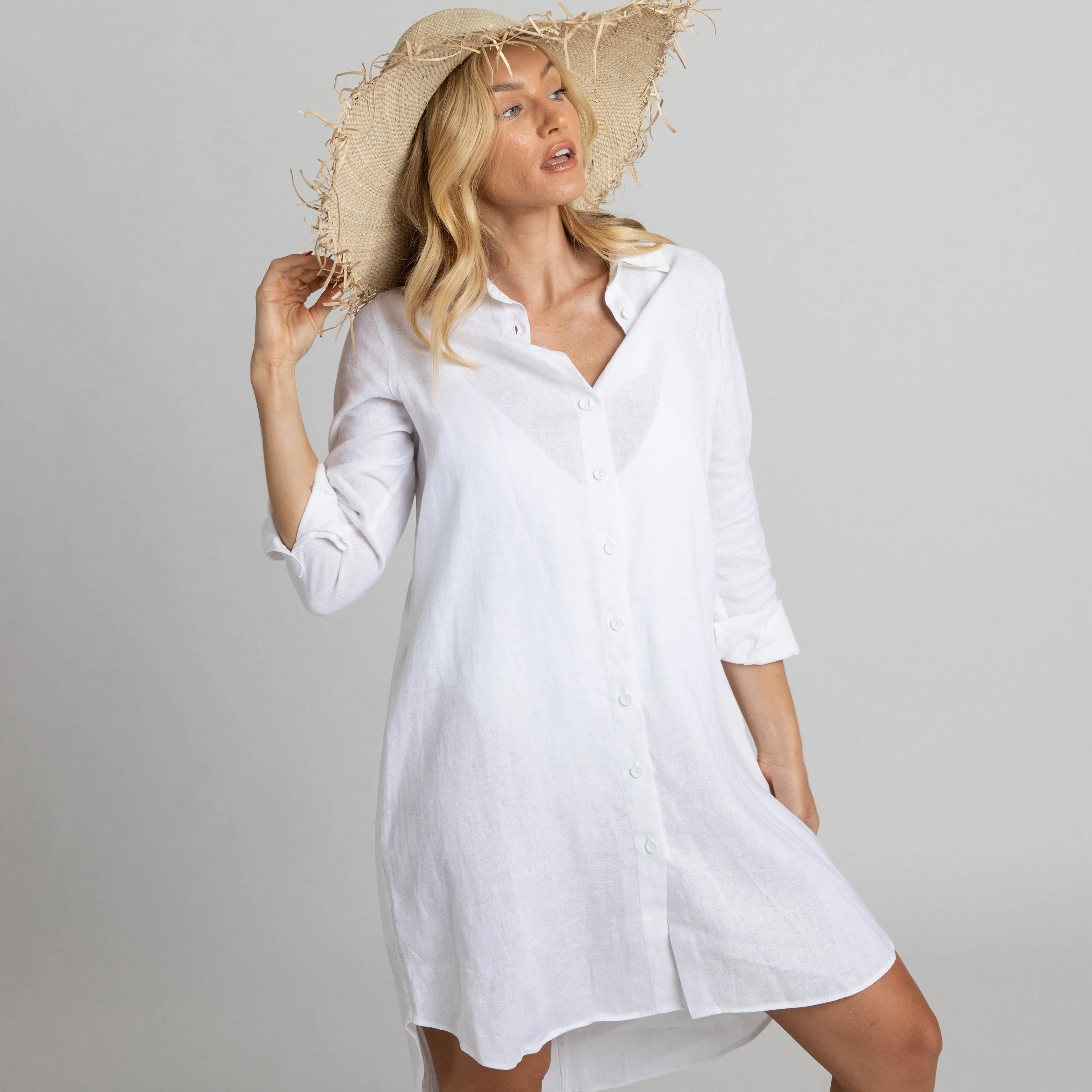 Miss Jane Shirt Dress White