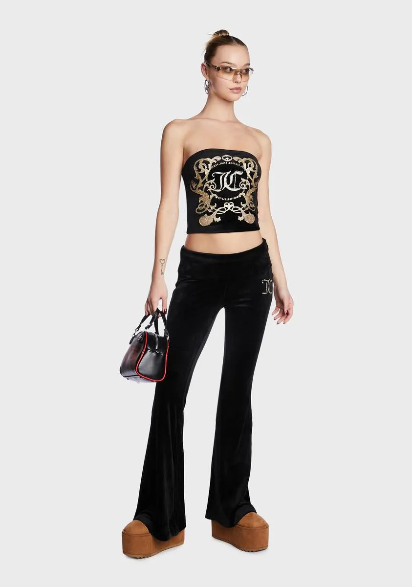 Monogram Velour Flare Pants