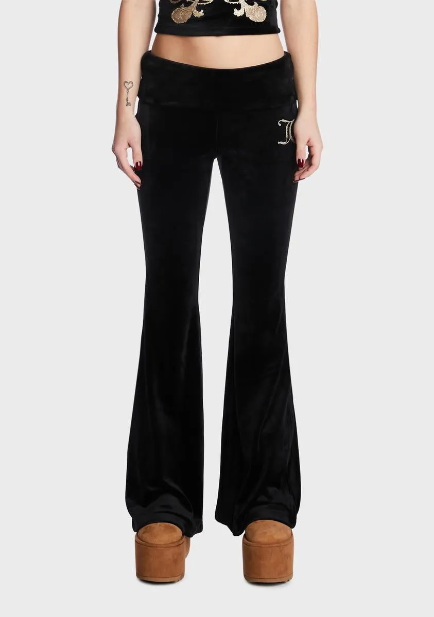 Monogram Velour Flare Pants