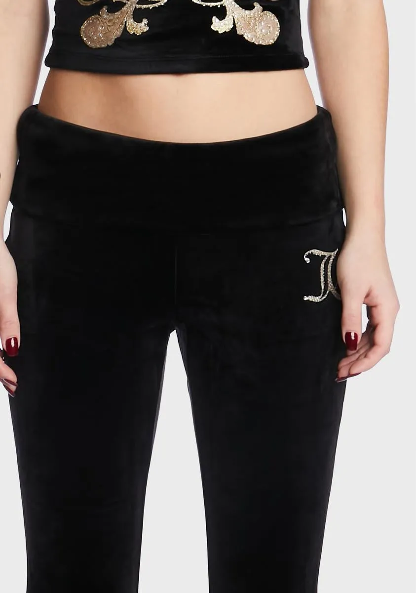 Monogram Velour Flare Pants