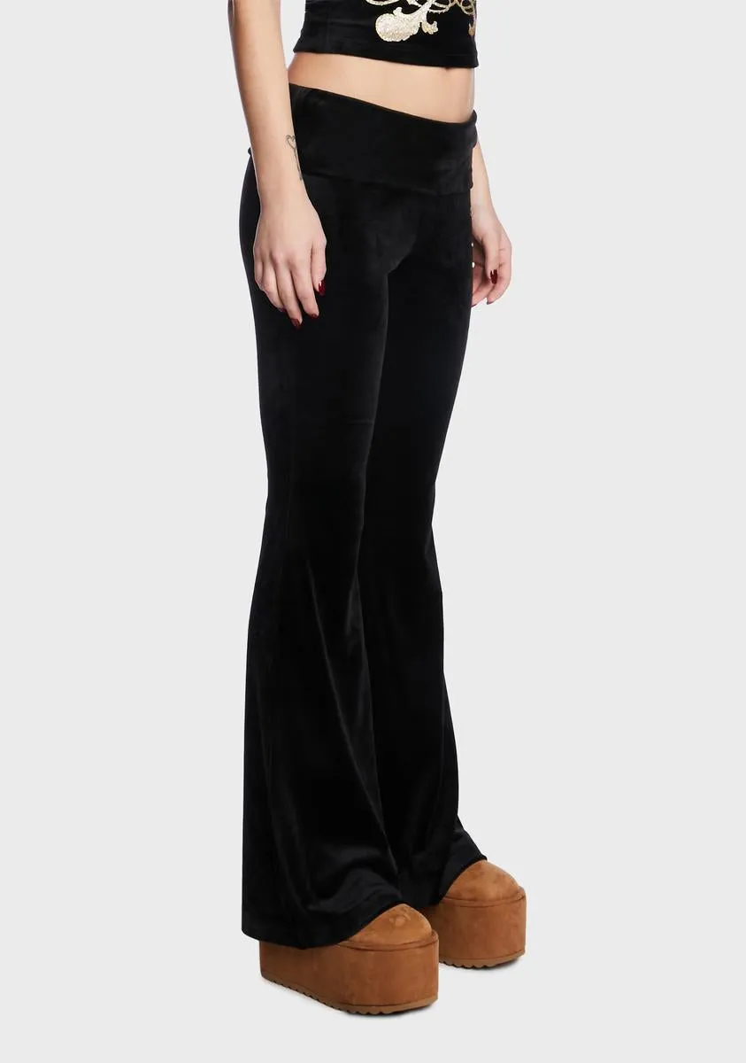 Monogram Velour Flare Pants