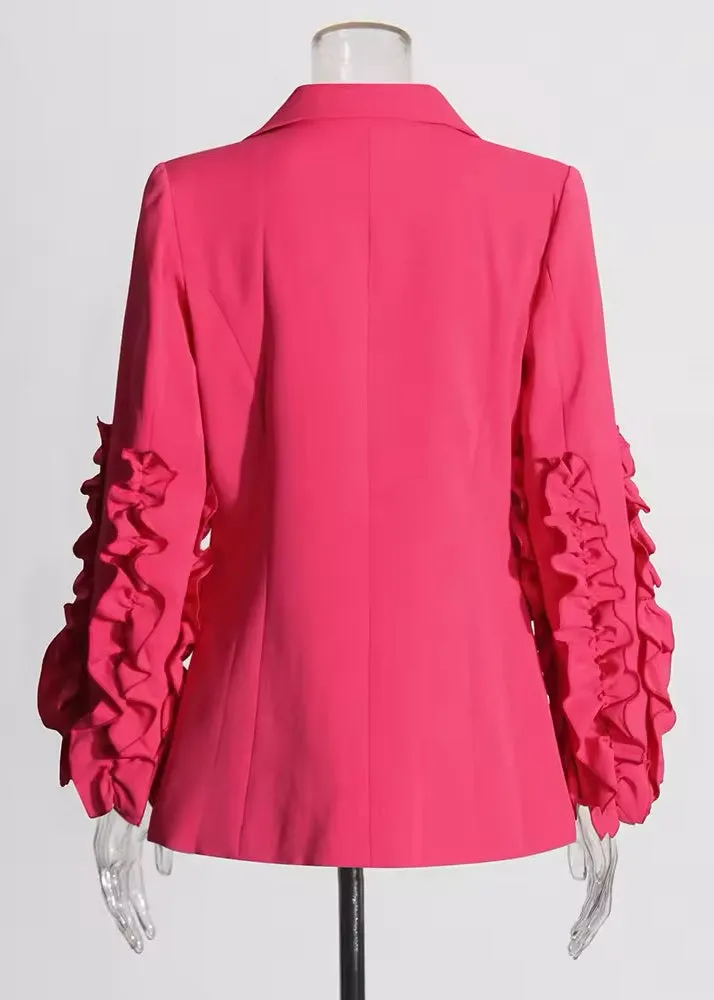 Nancy Ruffled Sleeve Pants Suit