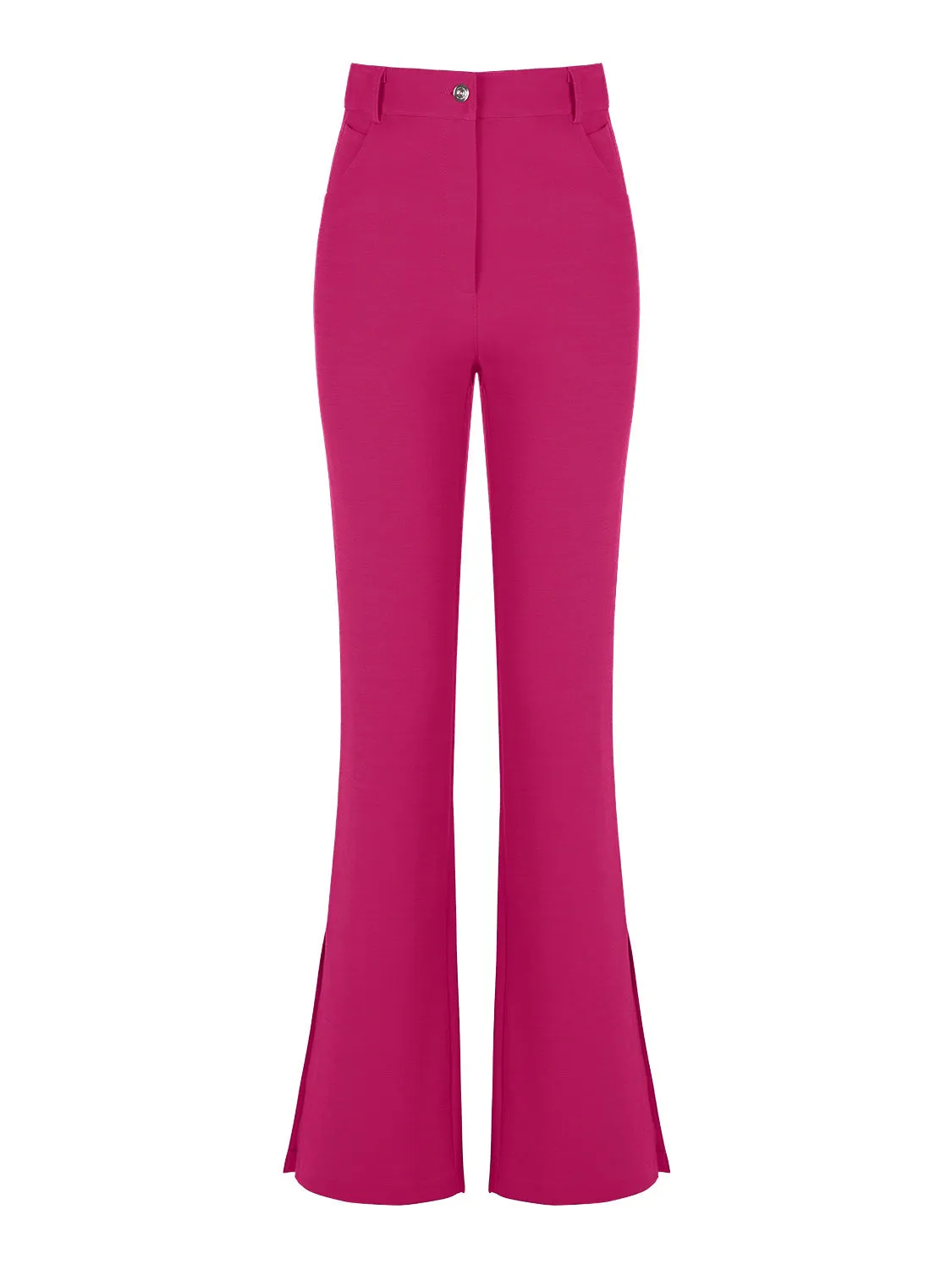 Nocturne High-Waisted Slit Pants Fuchsia