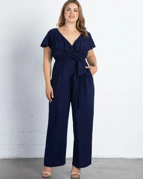 Odessa Ruffle Jumpsuit | NOUVEAU NAVY