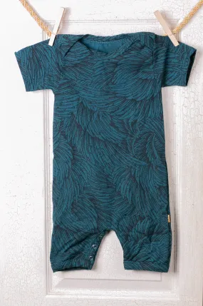 Organic Romper Onesie - Teal Wing