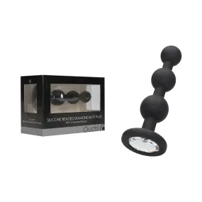 Ouch! Silicone Beaded Diamond Butt Plug Black