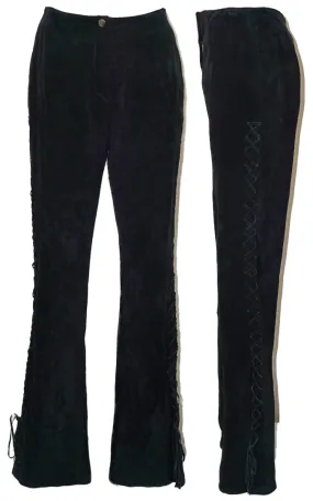 PAOLO SANTINI Vintage Suede Leather Flared Pants