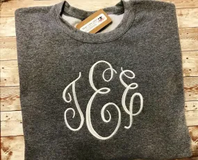 Personalized Large Monogram Unisex Adult Teen Sweatshirt Gift