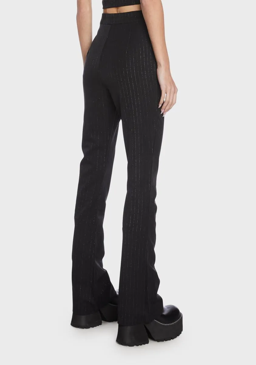 Pinstripe Flared Pants