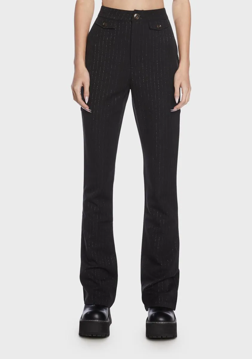 Pinstripe Flared Pants