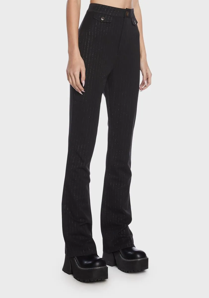 Pinstripe Flared Pants