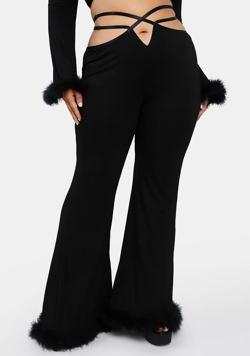 Plus Can't Resist Me Marabou Flare Pants