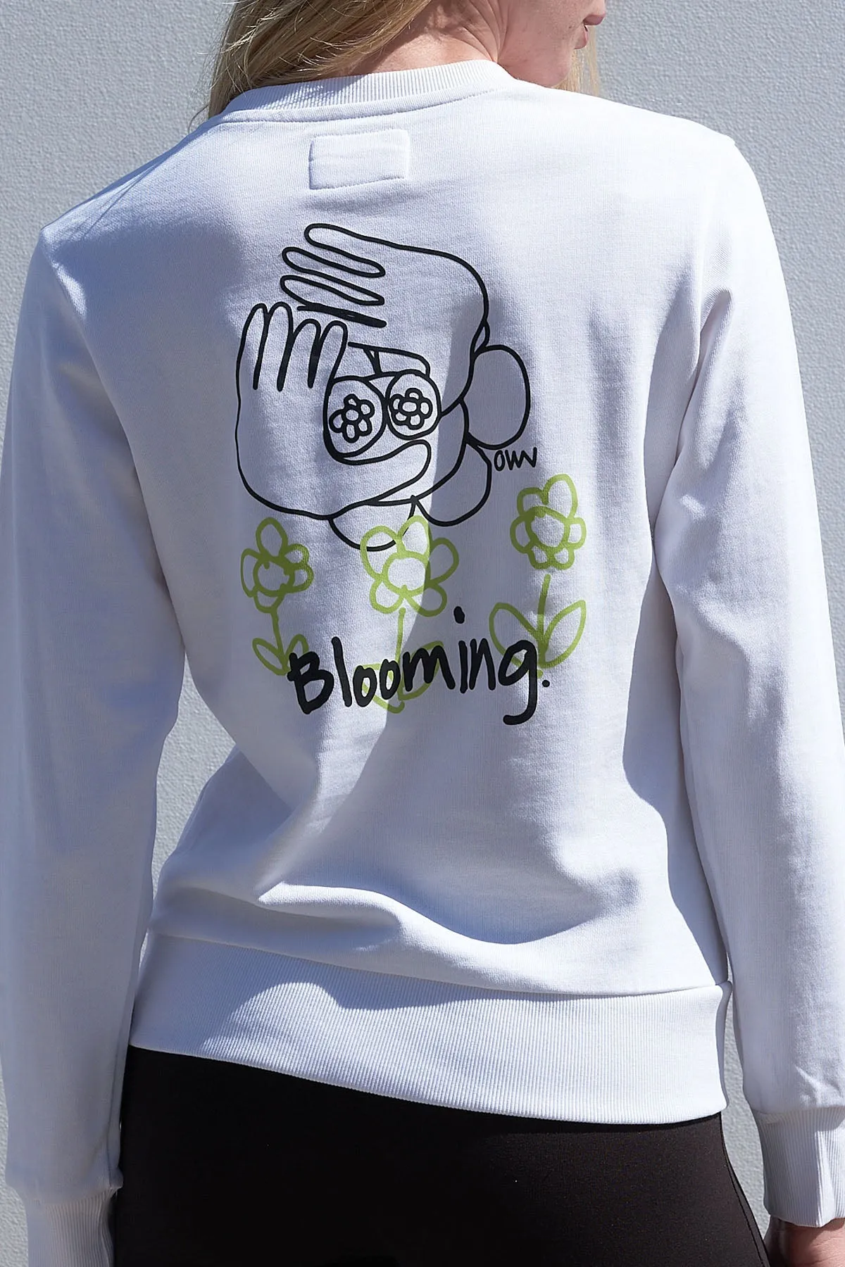 Printed Crew Neck Sweatshirt White