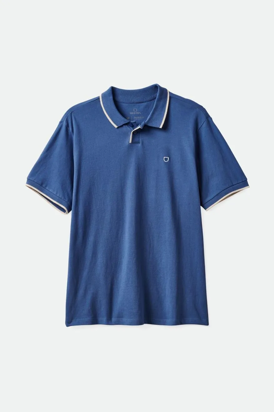 Proper S/S Polo - Pacific Blue/Whitecap