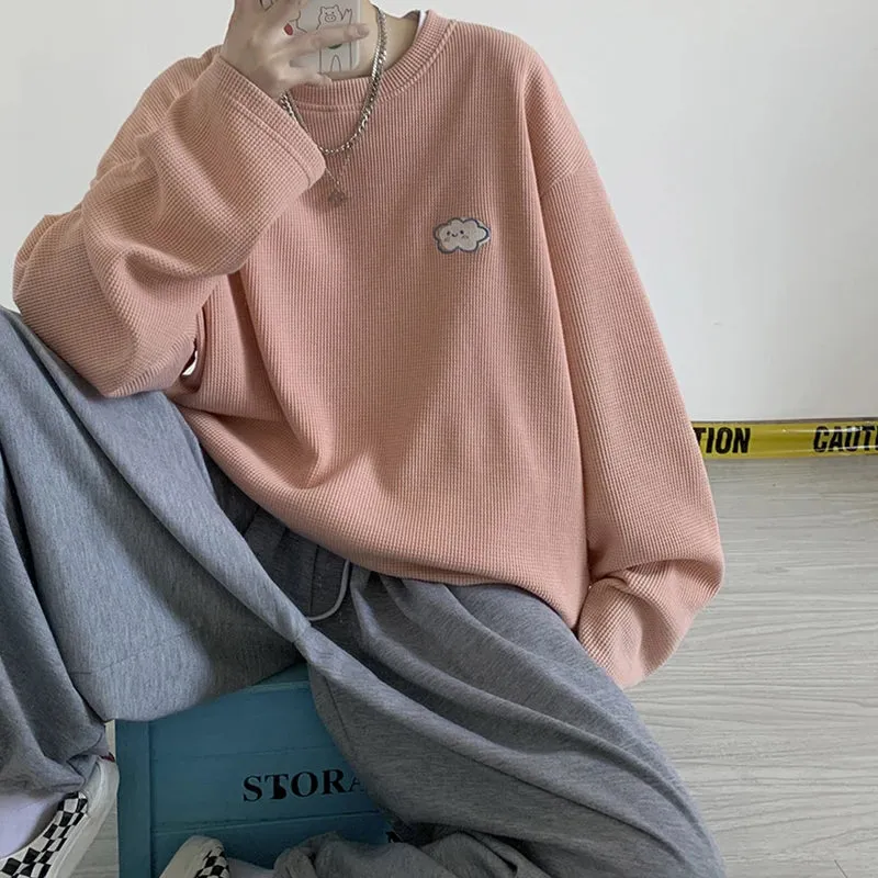 Pure Color Casual Pullovers Basic Female Sweatshirts Loose O-neck O-neck Fashion Women's Hoodies Blue Purple Pink White