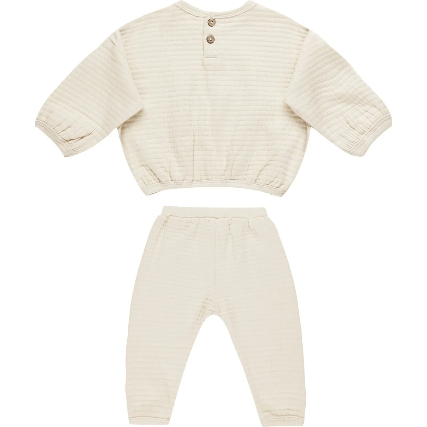 Quincy Mae Textured Sweat Set - Natural