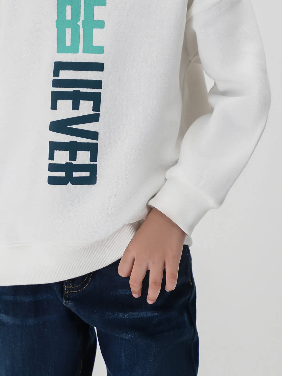 "TEFLOW" Graphic Crew Neck Sweatshirt