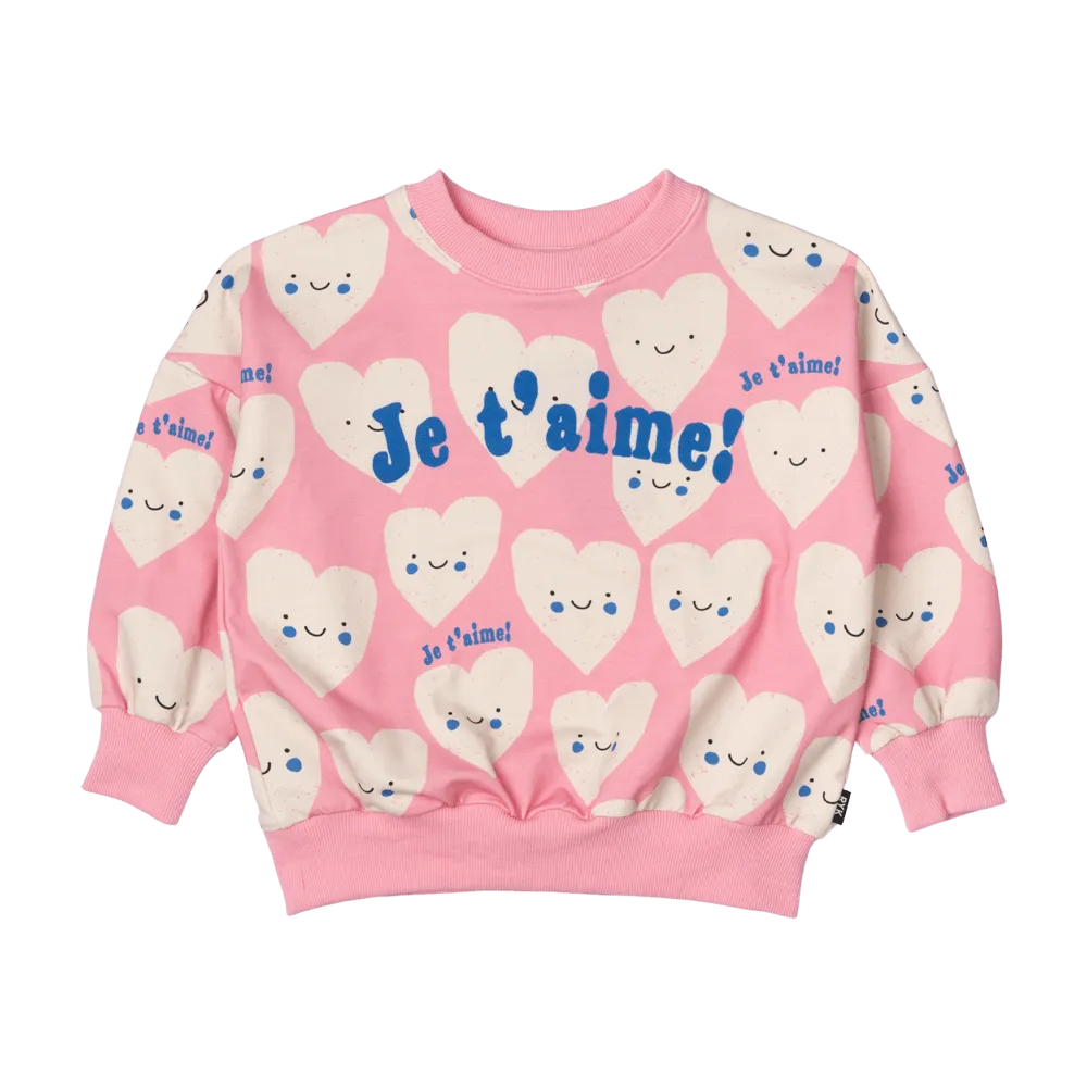 ROCK YOUR KID JE T'AIME HEARTS SWEATSHIRT