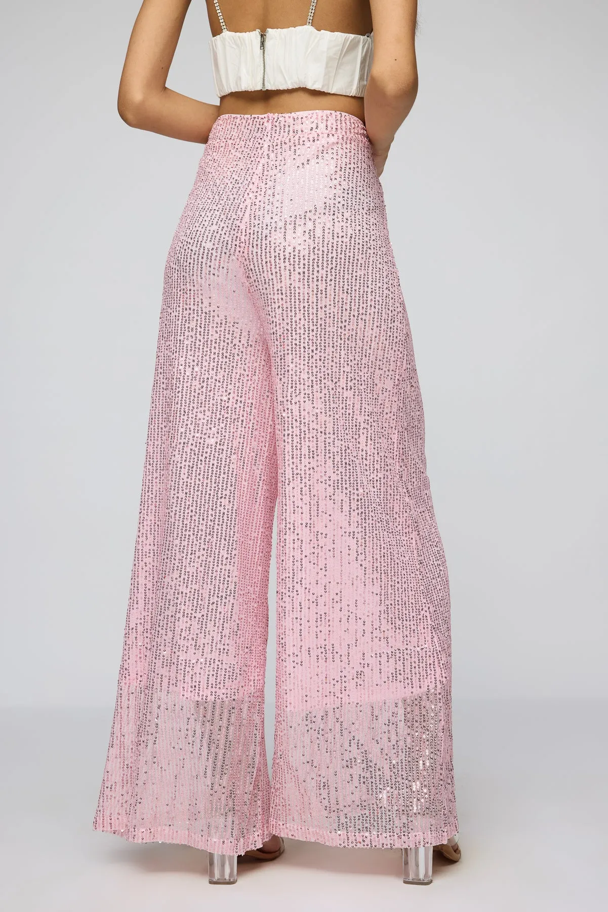 Salsa Rosa Sequin Flare Fit Korean Pants