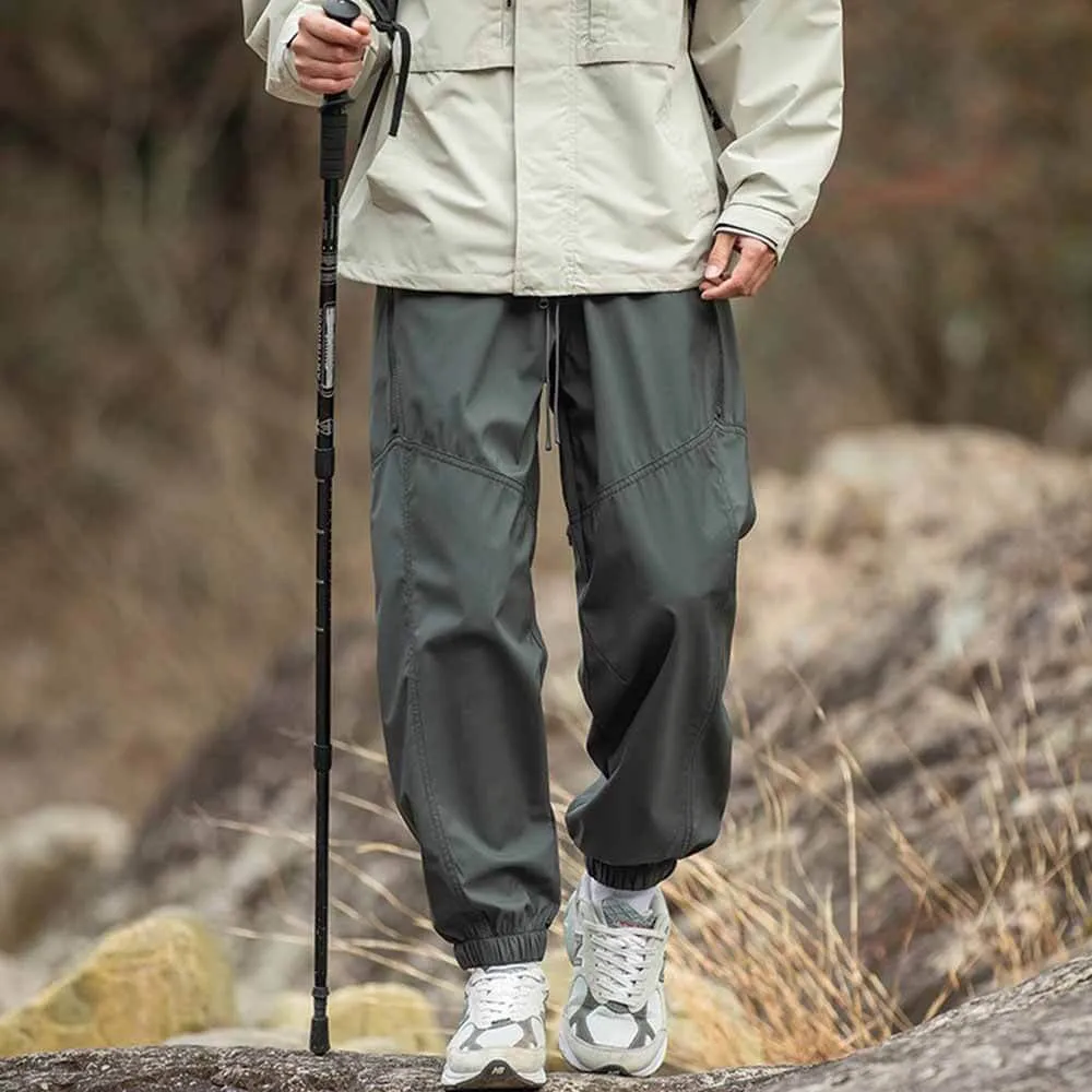 Solid Color Drawstring Cargo Pants