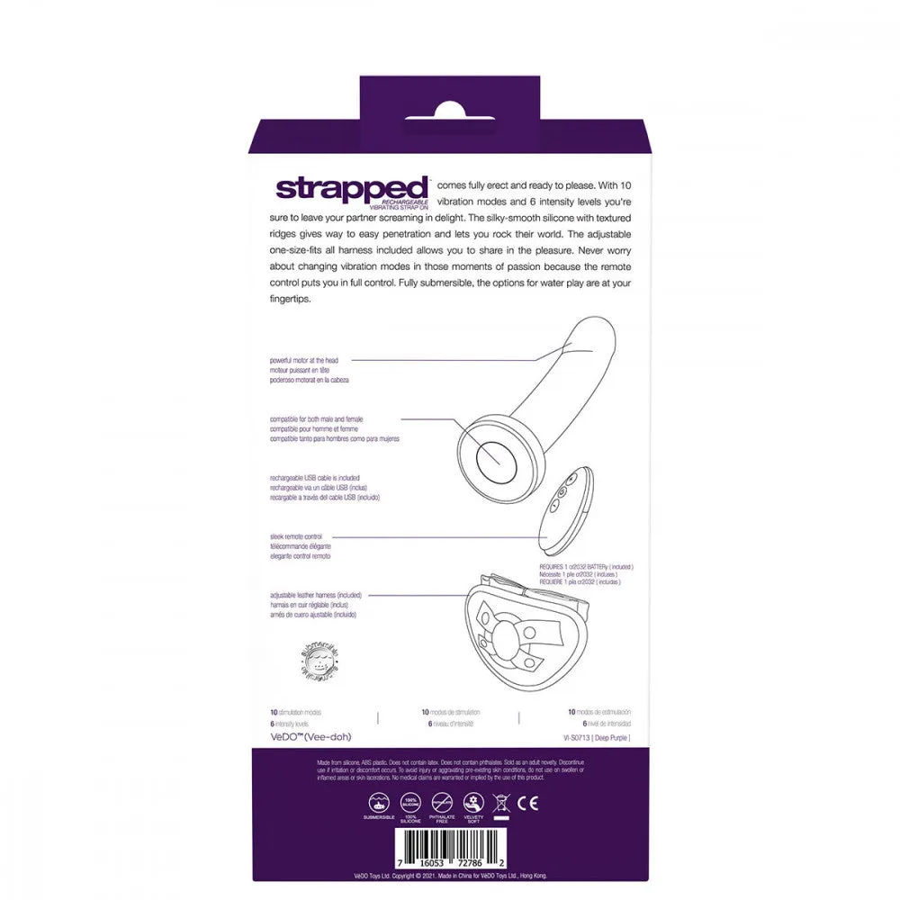 Strapped Rechargeable Vibrating Strap-On