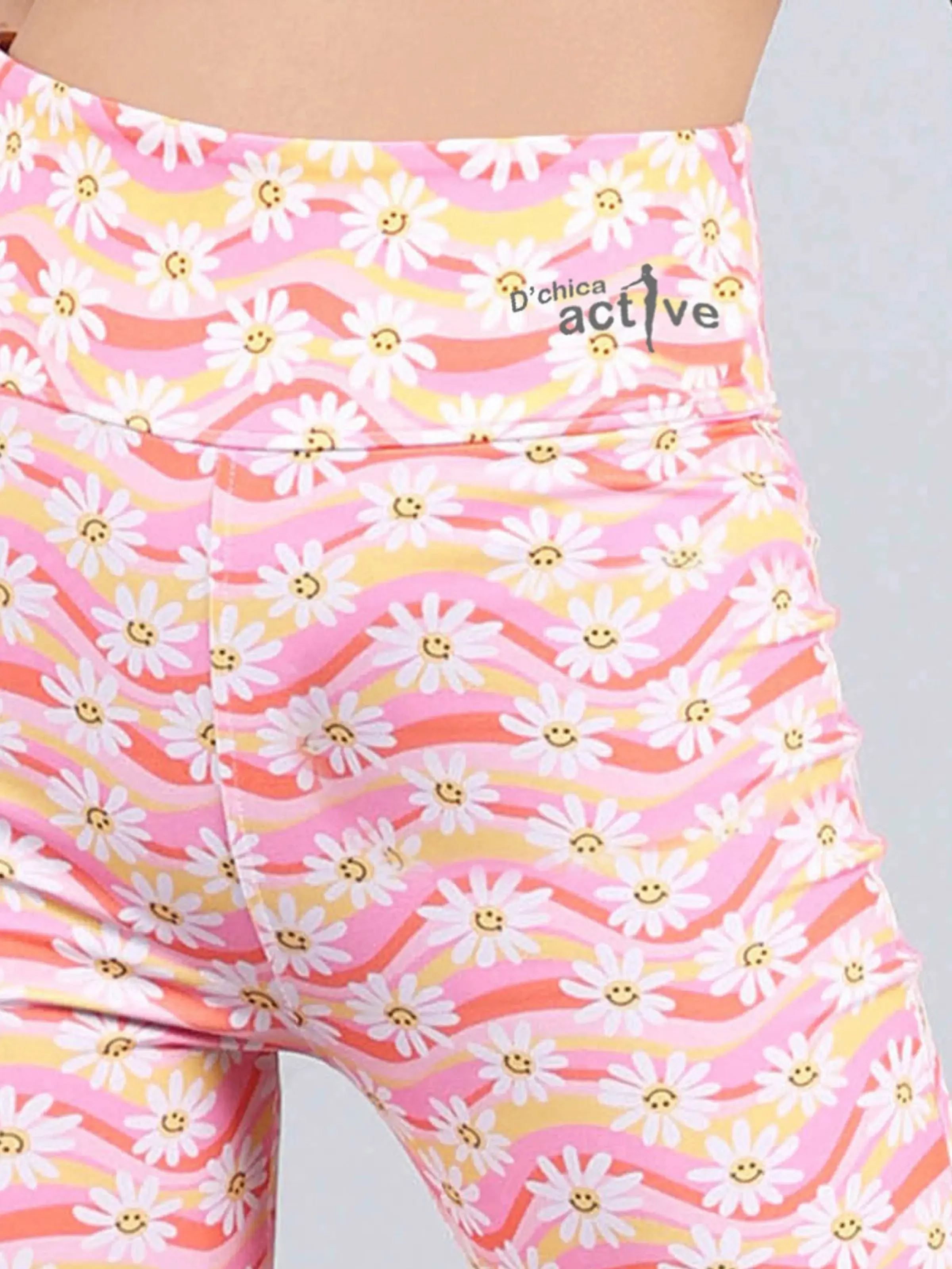 Stretchable Bell Bottom Pants | Sunflower Print Sports Leggings