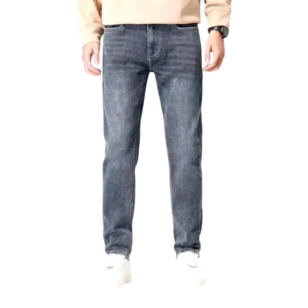 Stretchable mid-waist men's jeans