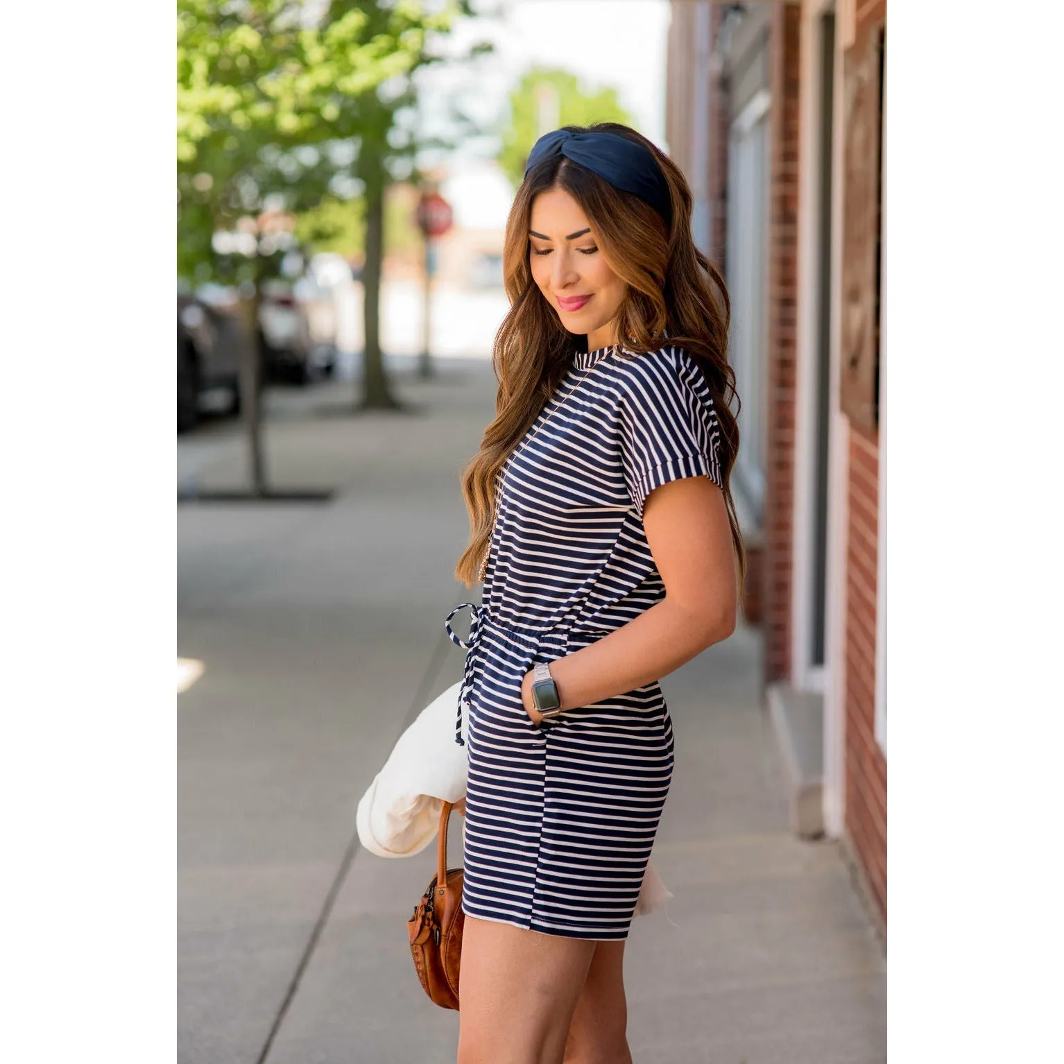 Striped Tie Romper