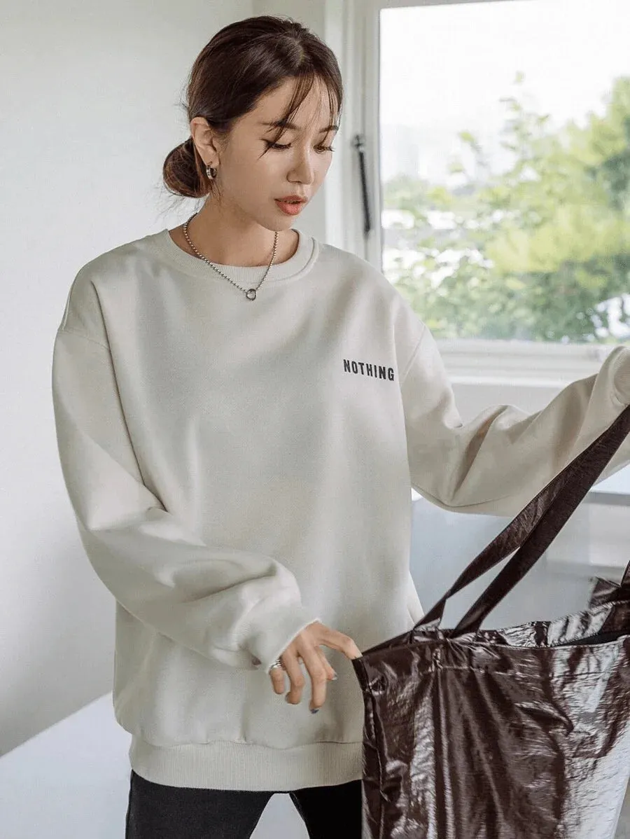 SXV  'nothing ORIGNAL’ Printed Cool Aesthetic Drop Shoulder Oversized Baggy Sweatshirt