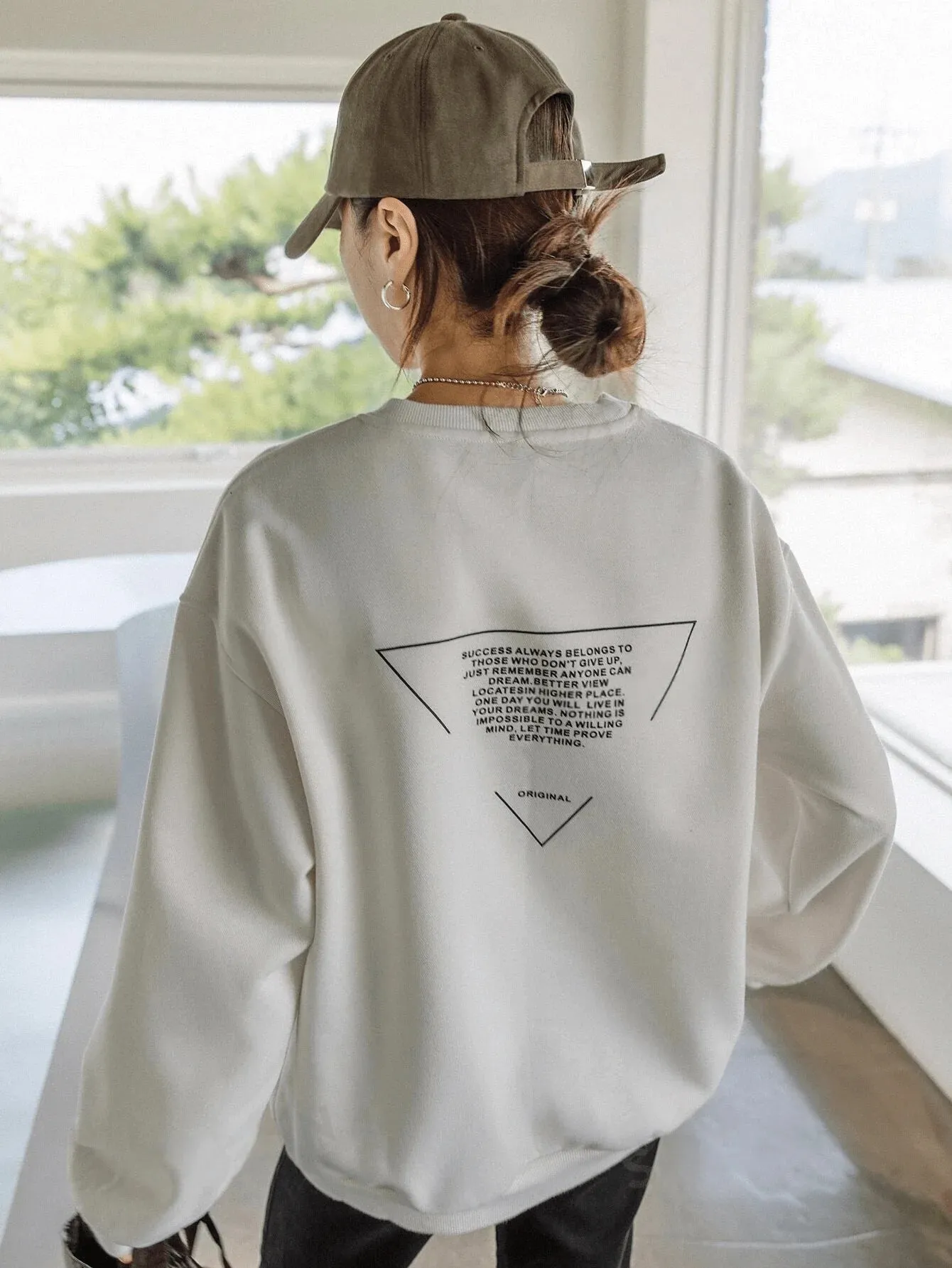 SXV  'nothing ORIGNAL’ Printed Cool Aesthetic Drop Shoulder Oversized Baggy Sweatshirt